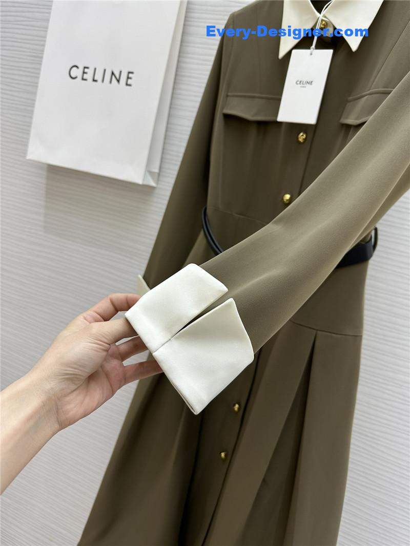 Ce1i*e contrast lapel dress replica clothing sites