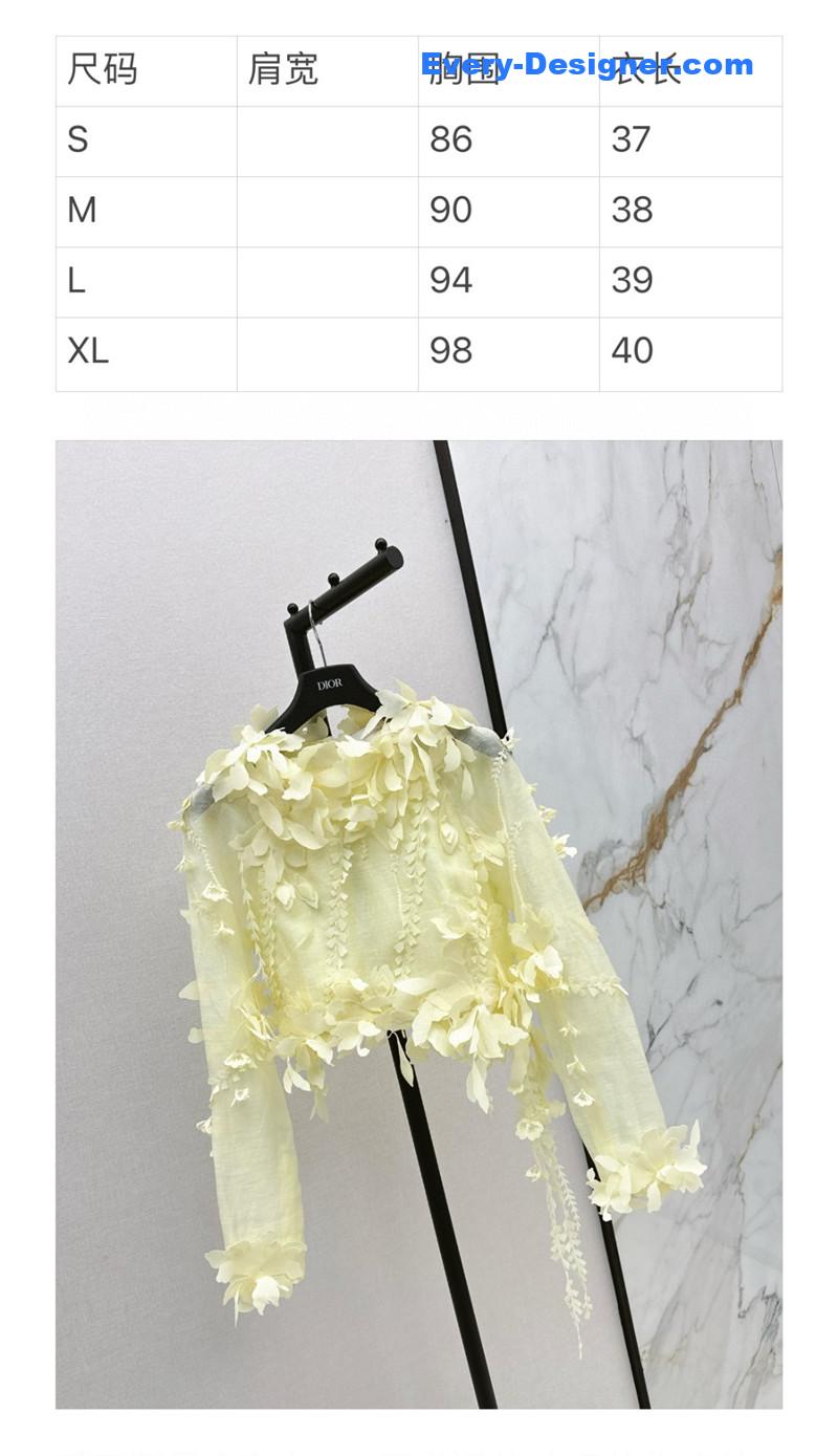 zimm 3D flower decoration top replica designer clothes