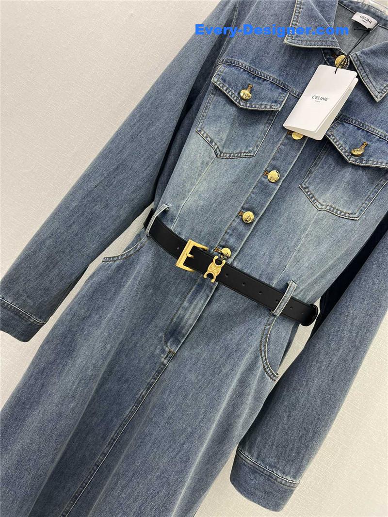 Ce1i*e denim long sleeve dress replica clothing sites