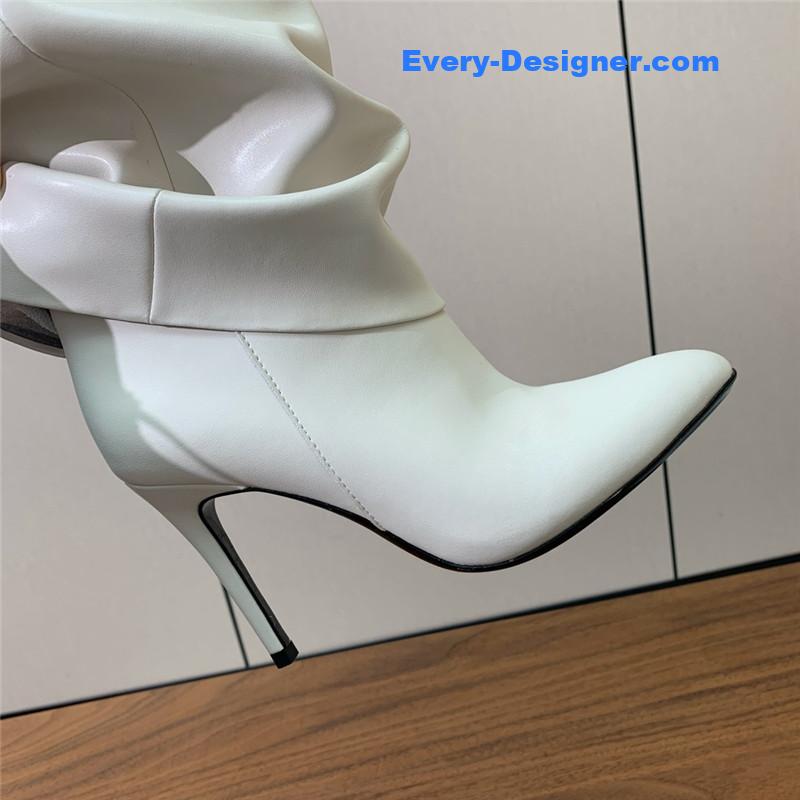 Givenchy Women’s White Shark Lock Stiletto Over-the-Knee Boots