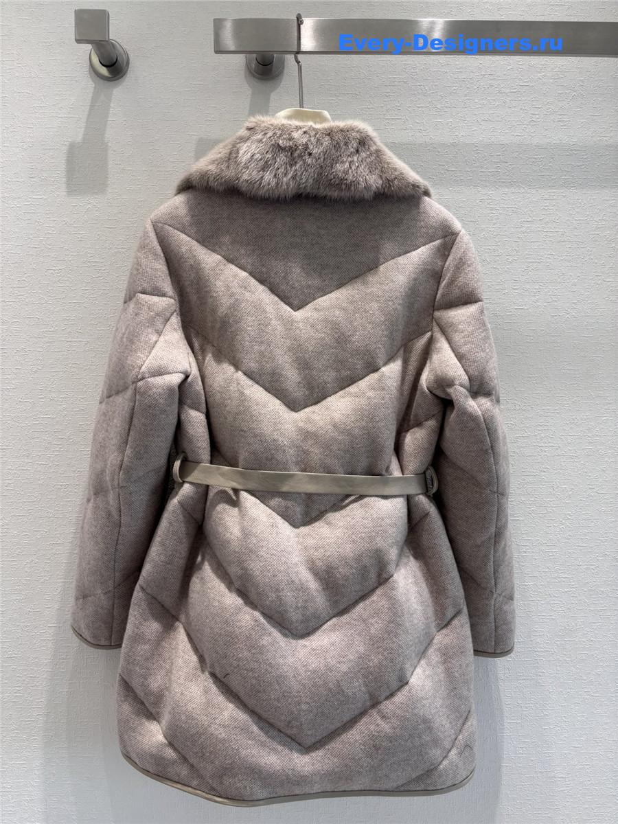 L0r0 P1ana cashmere mink collar goose down jacket