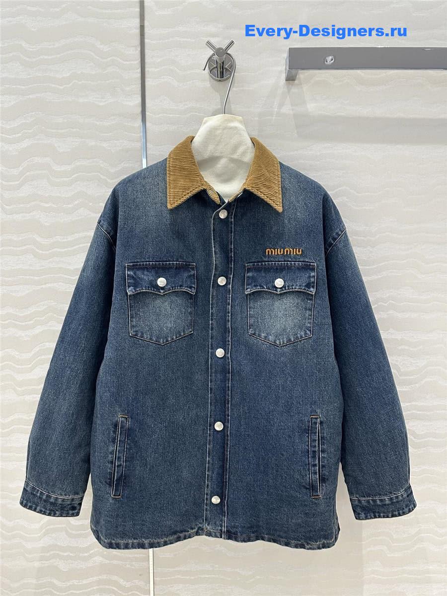 M1um1u denim jacket cotton coat
