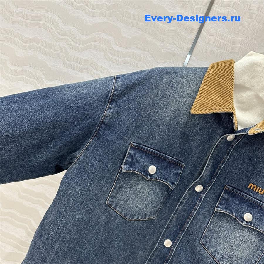 M1um1u denim jacket cotton coat