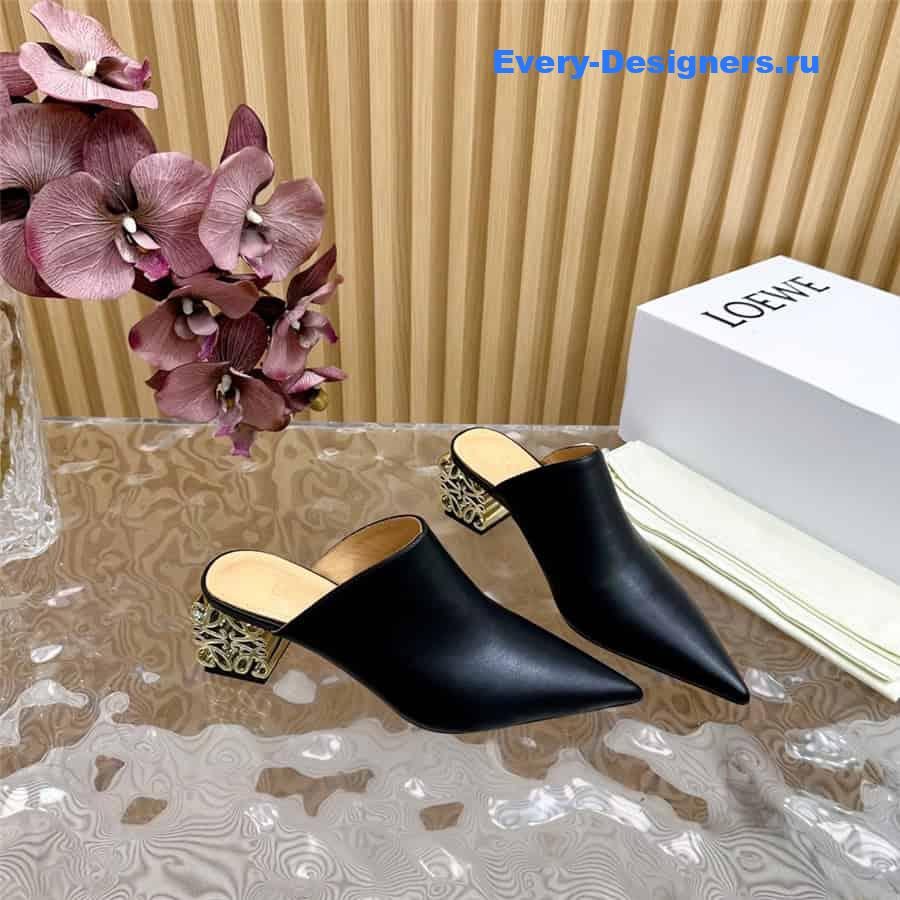 L0ew* anagram heel mules in black