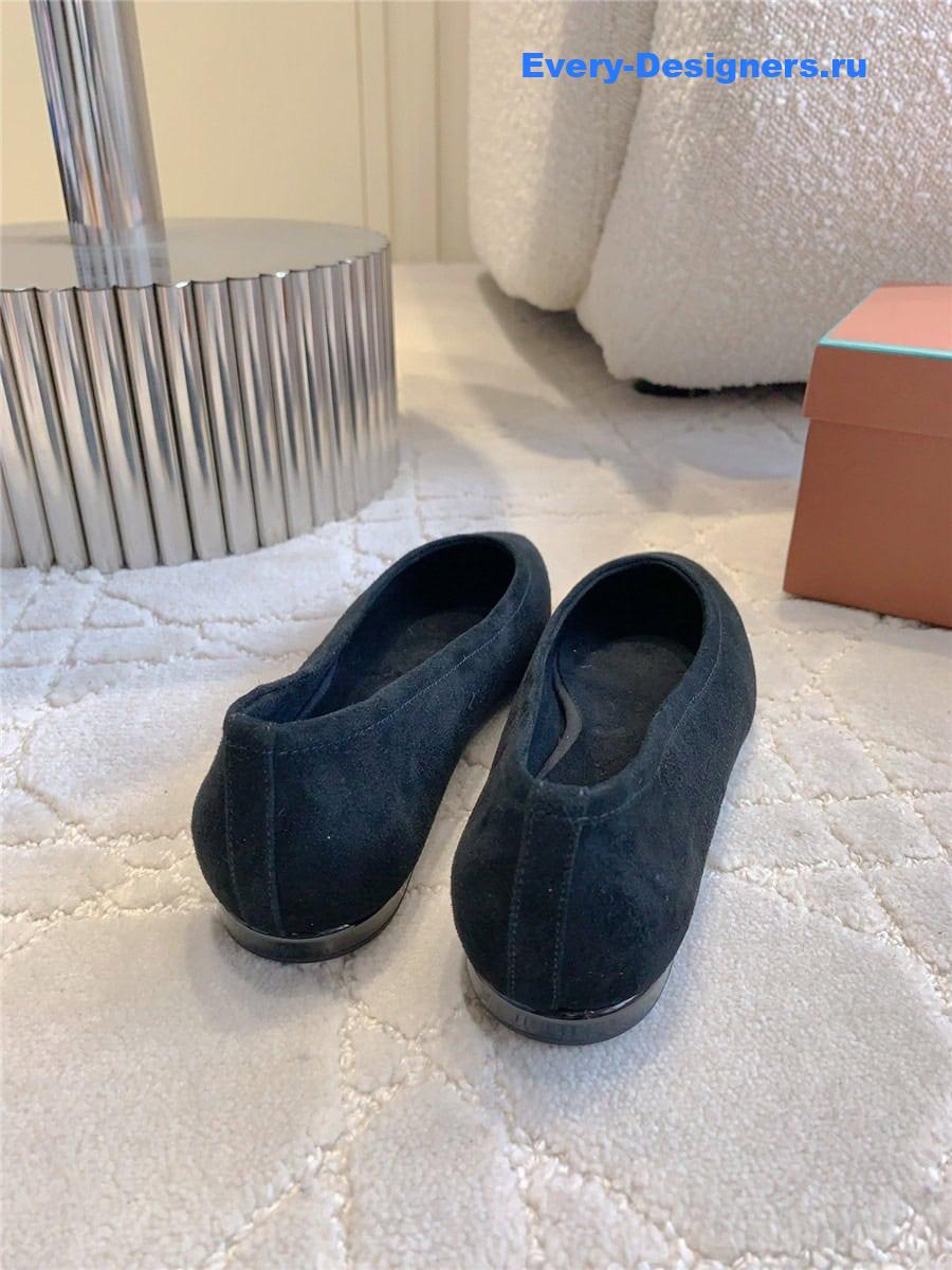 L0r0 P1ana primula ballet flat navy suede