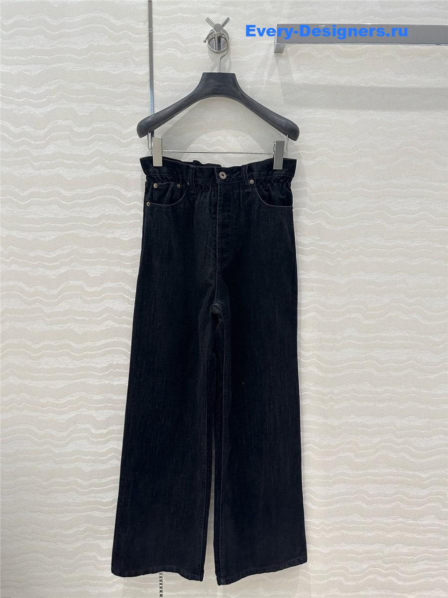 M1um1u denim tulle straight pants