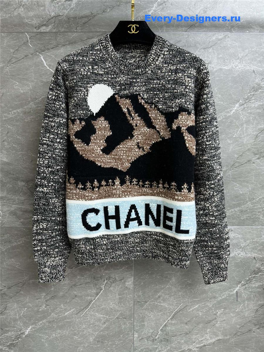 CC Snow Mountain Jacquard Sweater Grey