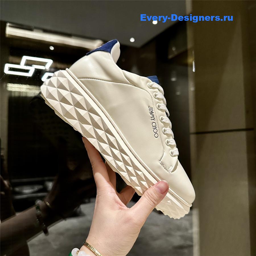 j1m*y ch00 D1am0nd maxi leather sneakers