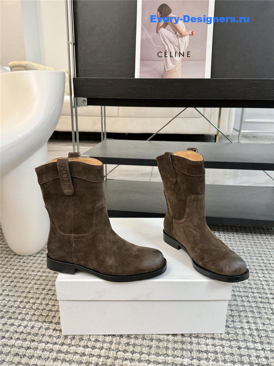 Ce1i*e suede lemaire western boots brown