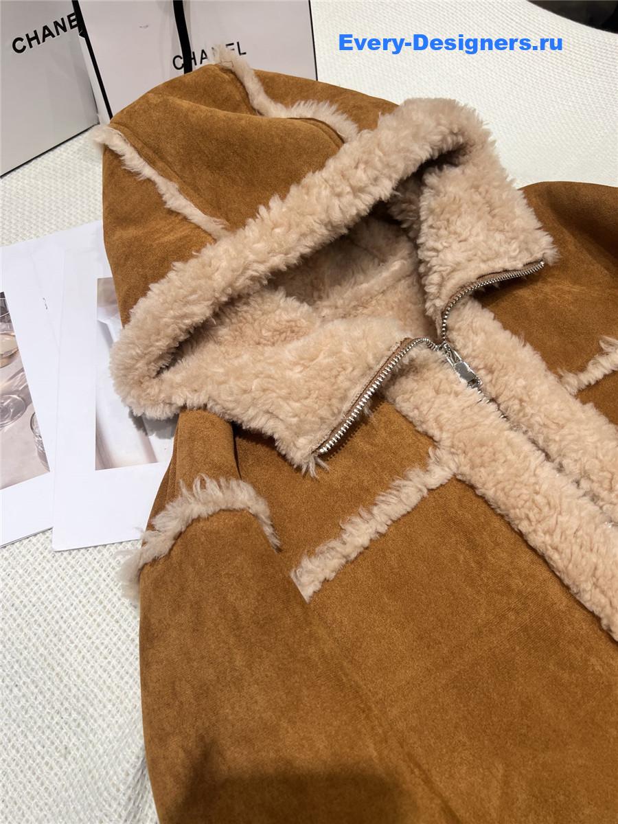 L0ew* lambswool hooded coat