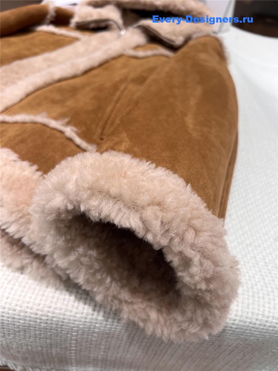 L0ew* lambswool hooded coat