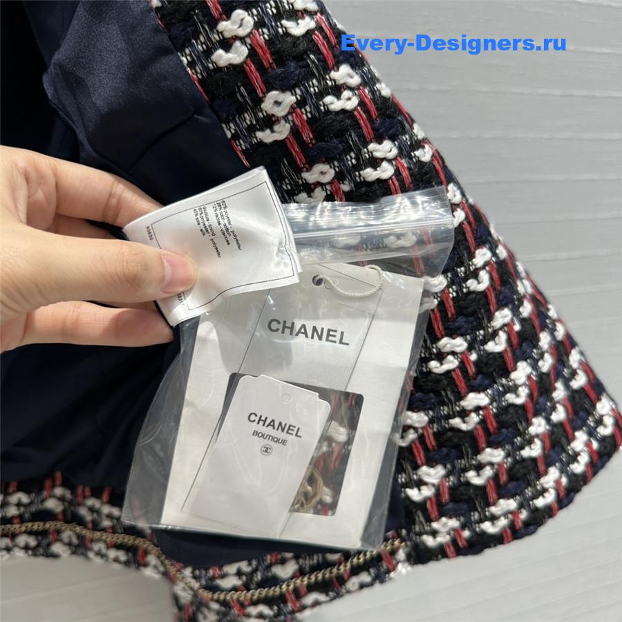 Ch**el check colored yarn short jacket