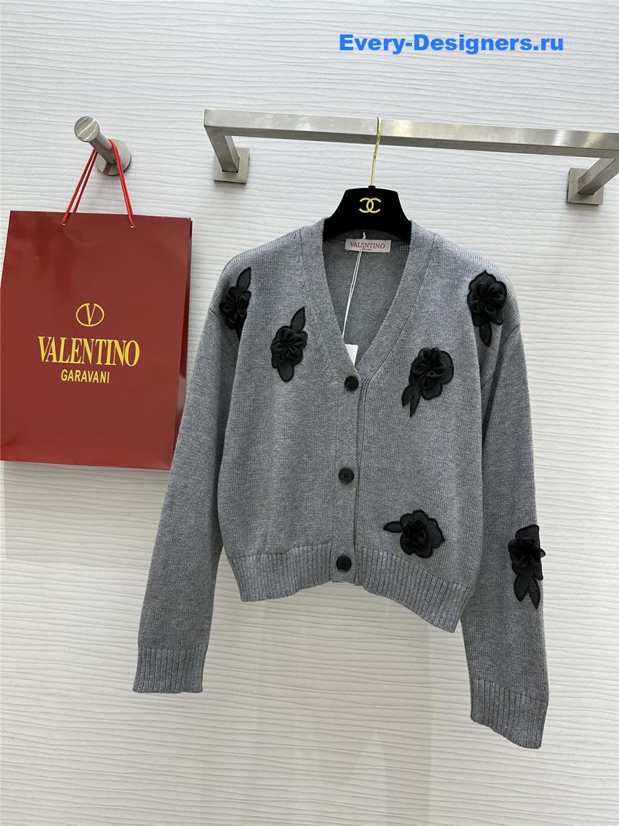 Va1e*ntin0 embroidered wool cardigan
