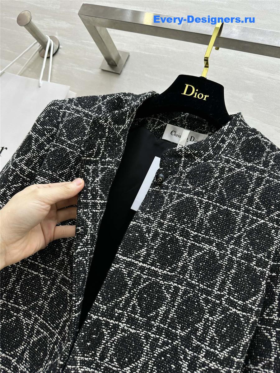 D10r quilted wool fringed coat