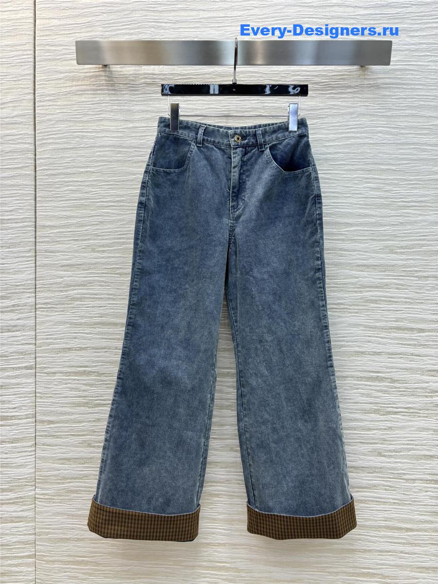 M1um1u corduroy denim trousers