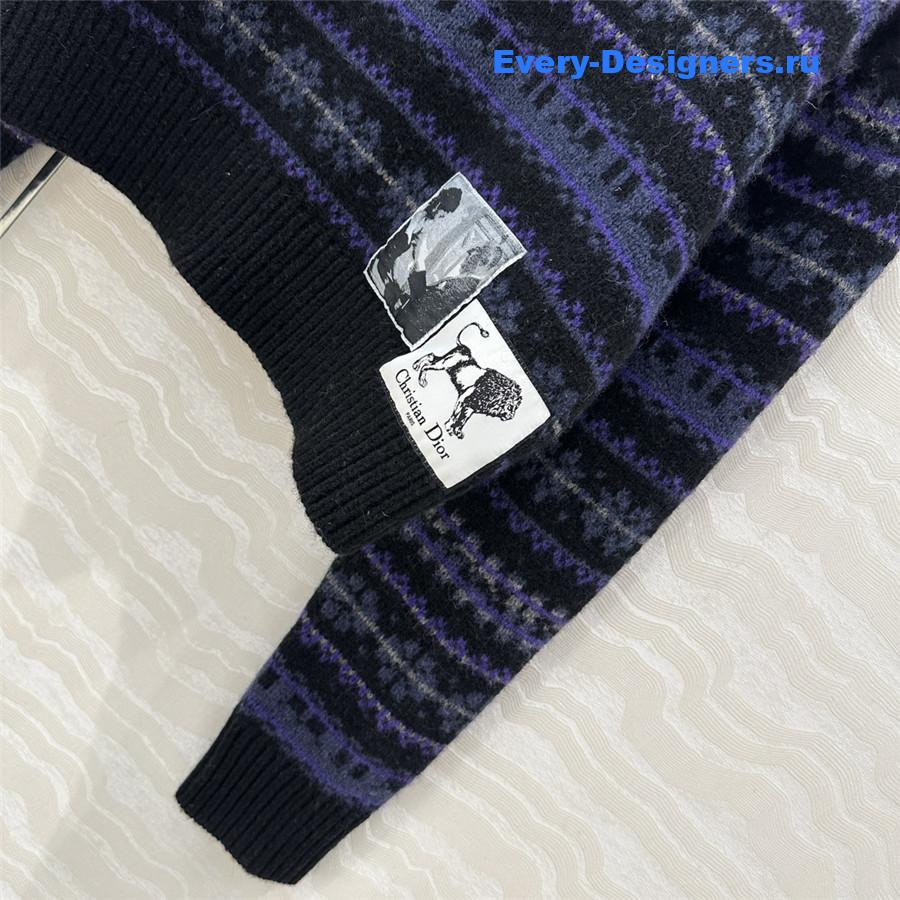D10r cropped wool sweater blue/purple