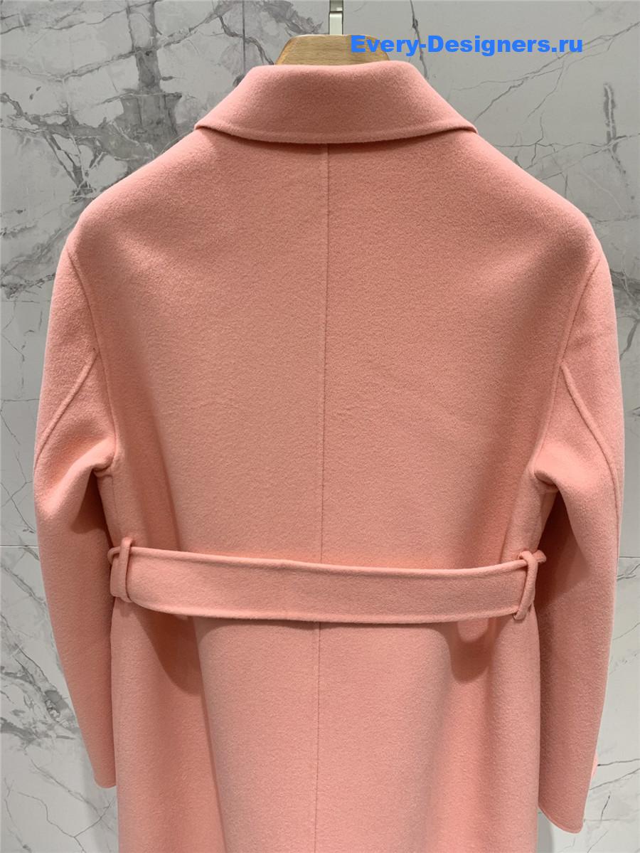 H**me5 pink cashmere coat with belt