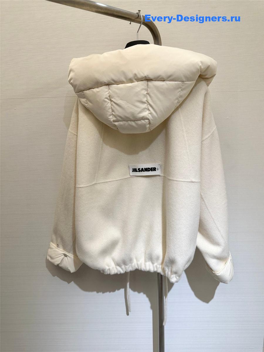Jil sander hooded wool coat