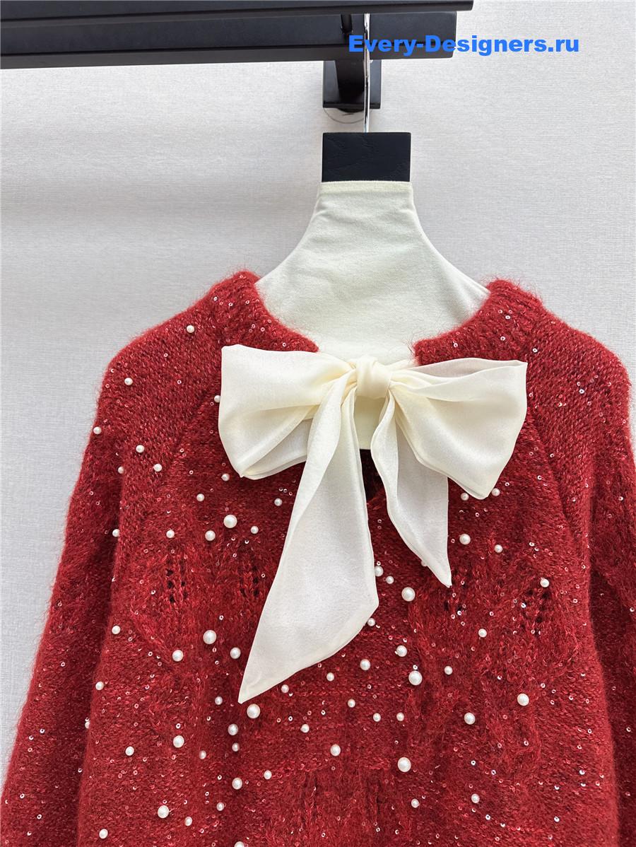M1um1u ribbon sweater