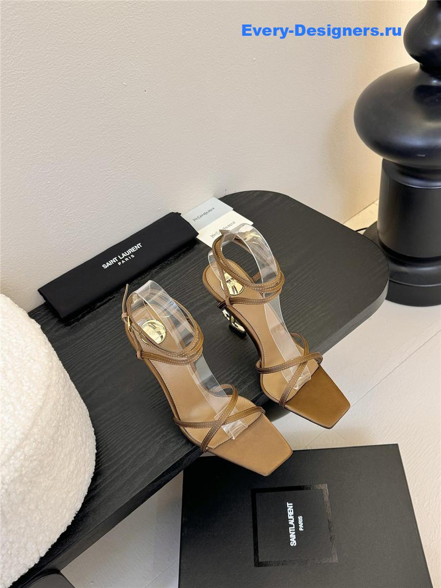Sa1nt Lau*nt opyum leather sandals brown