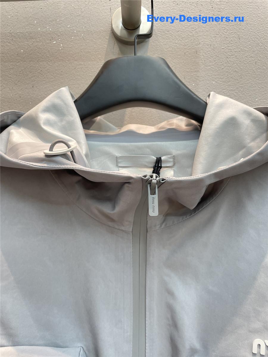 Miu Miu Technical Canvas Jacket in Grey