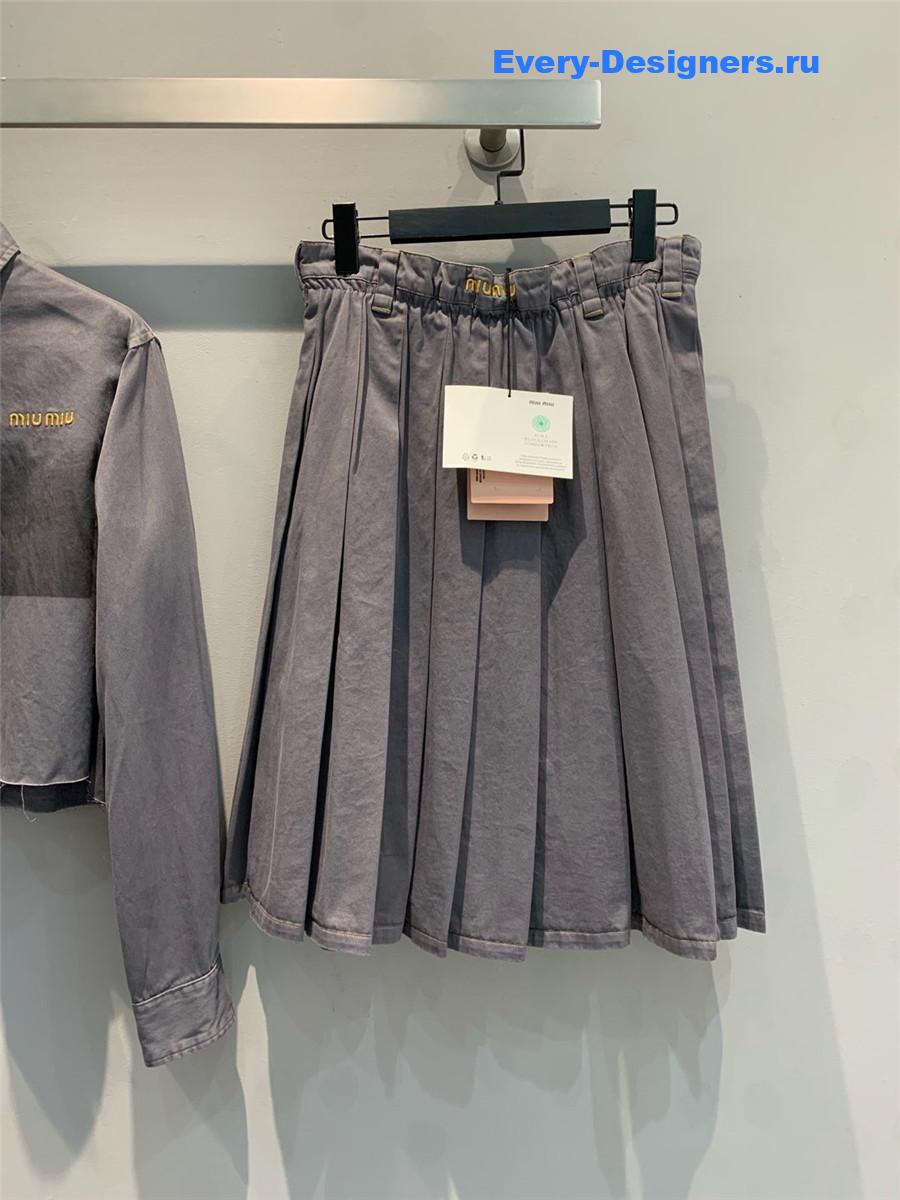 Miu Miu Cotton Denim Skirt