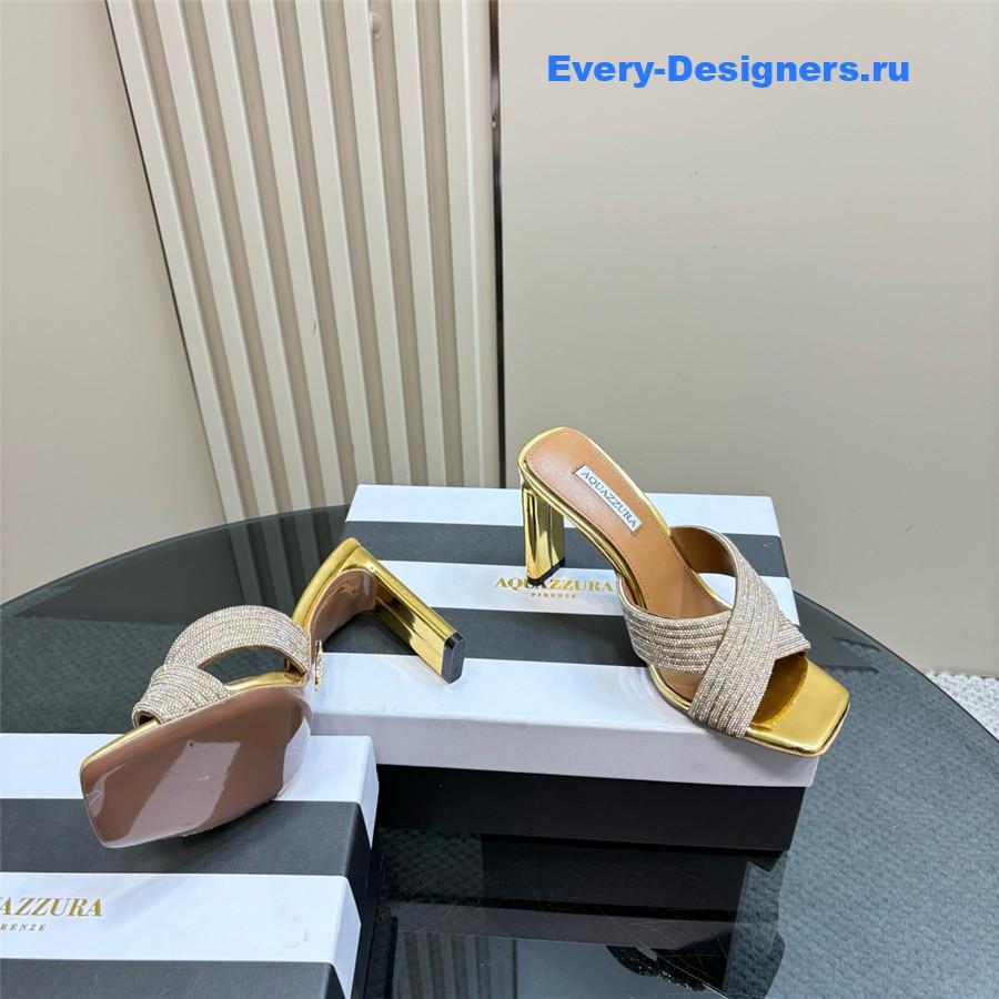 Aquazzura Gatsby Gold Embellished Mule