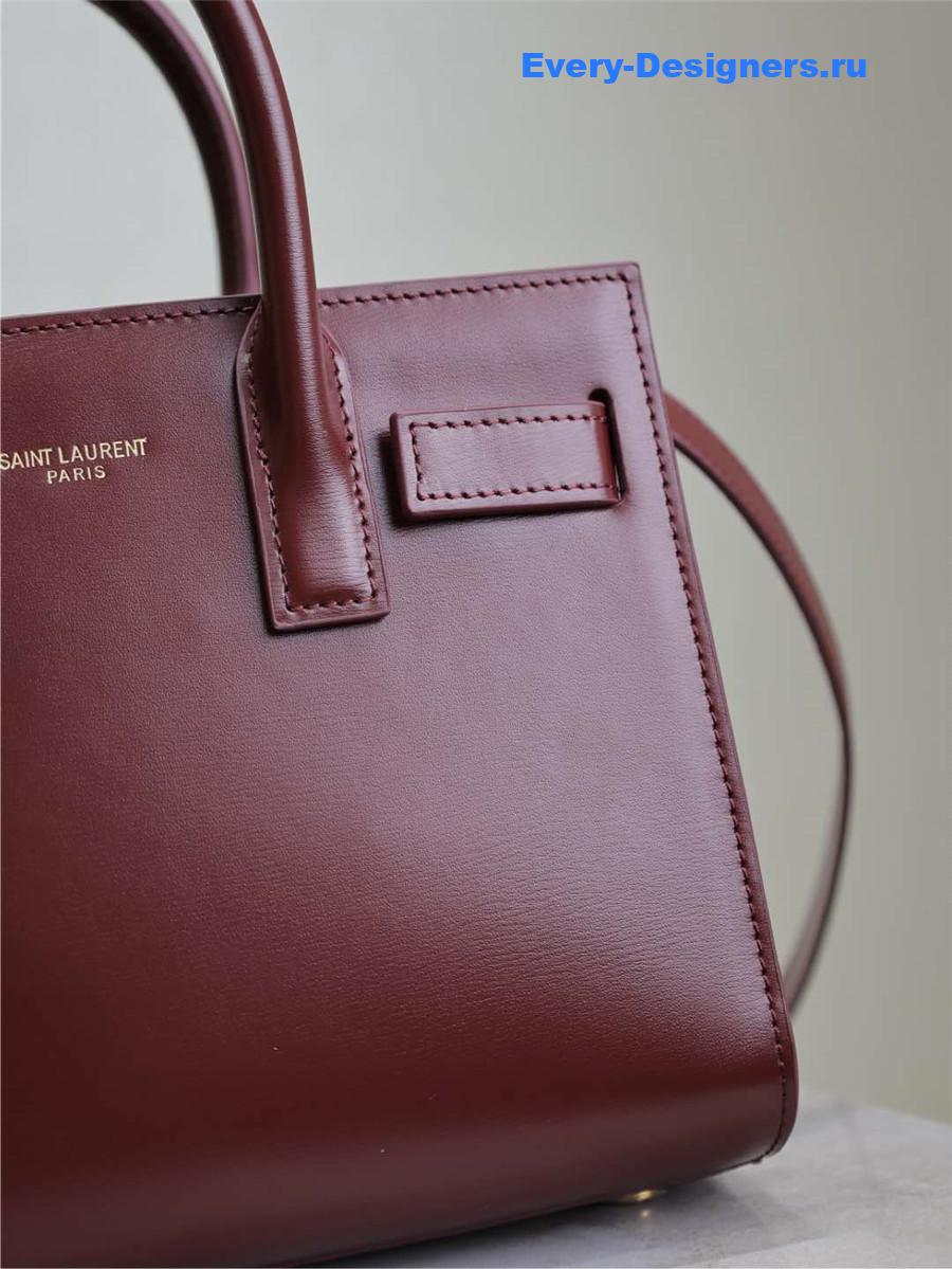 Sa1nt Lau*nt sac de jour tote burgundy