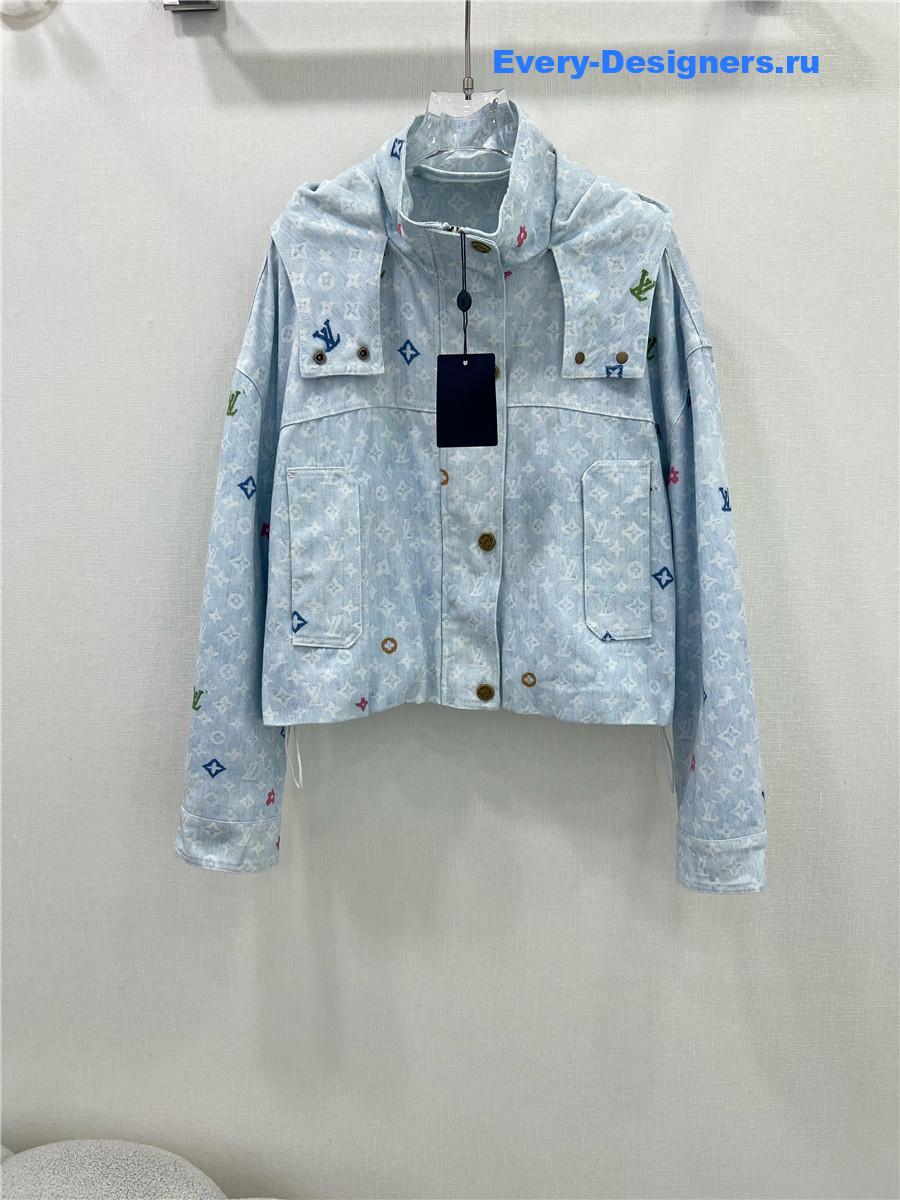 l0vis Vvtt0n monogram hooded denim jacket