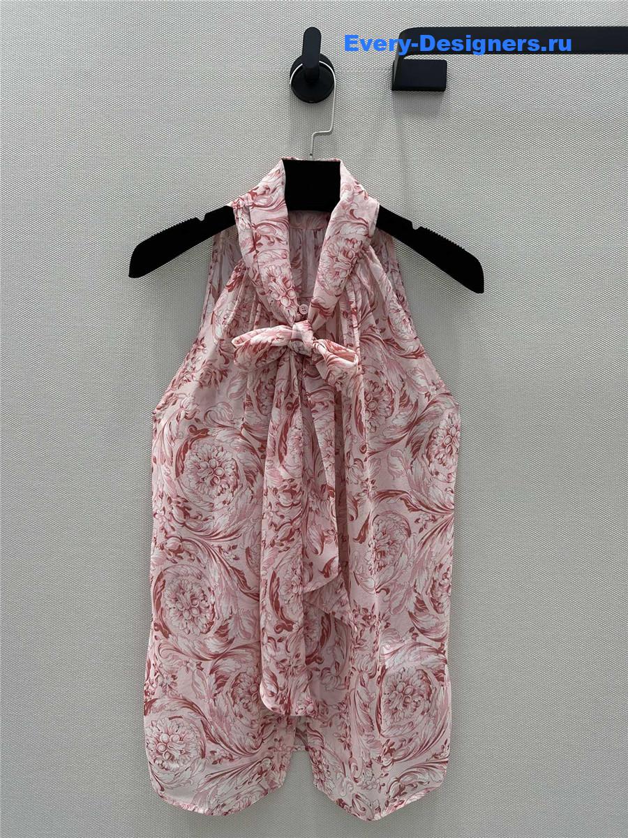 Va1e*ntin0 flower print halter silk top