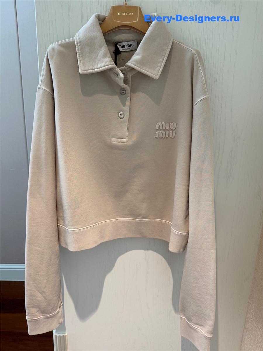 Miu Miu Embroidered Polo Sweatshirt