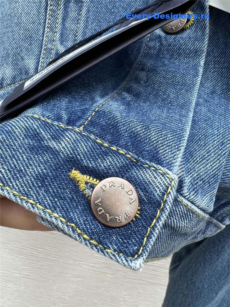 Pra*a cropped denim jacket blue