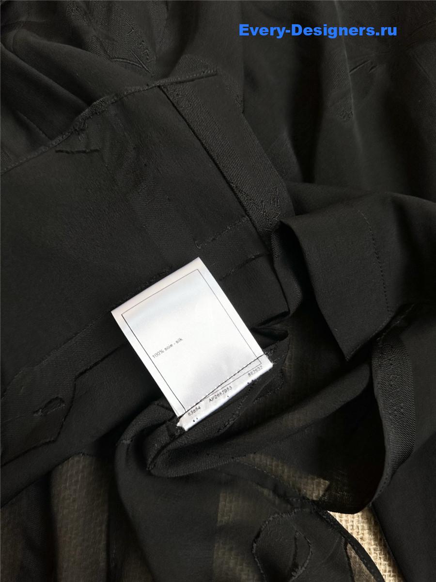Ch**el black long sleeve silk shirt
