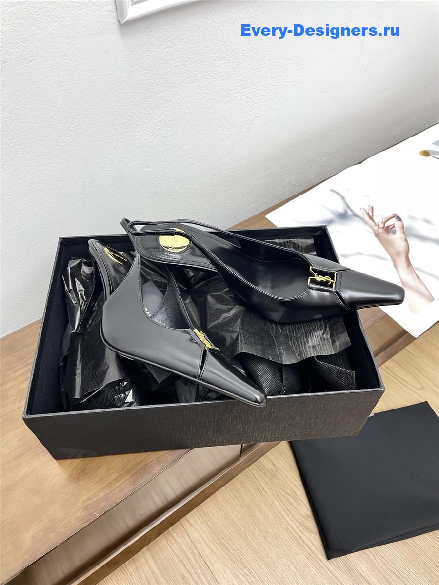 Sa1nt Lau*nt babylone cassandre leather pumps in black