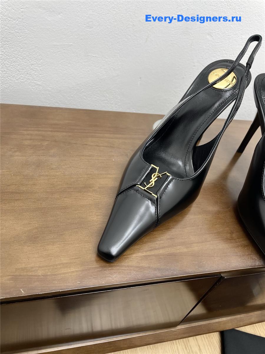 Sa1nt Lau*nt babylone cassandre leather pumps in black