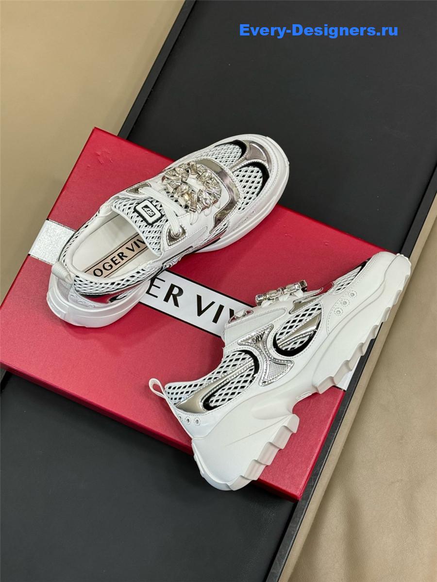 roger u1u1er viv on the run silver sneakers