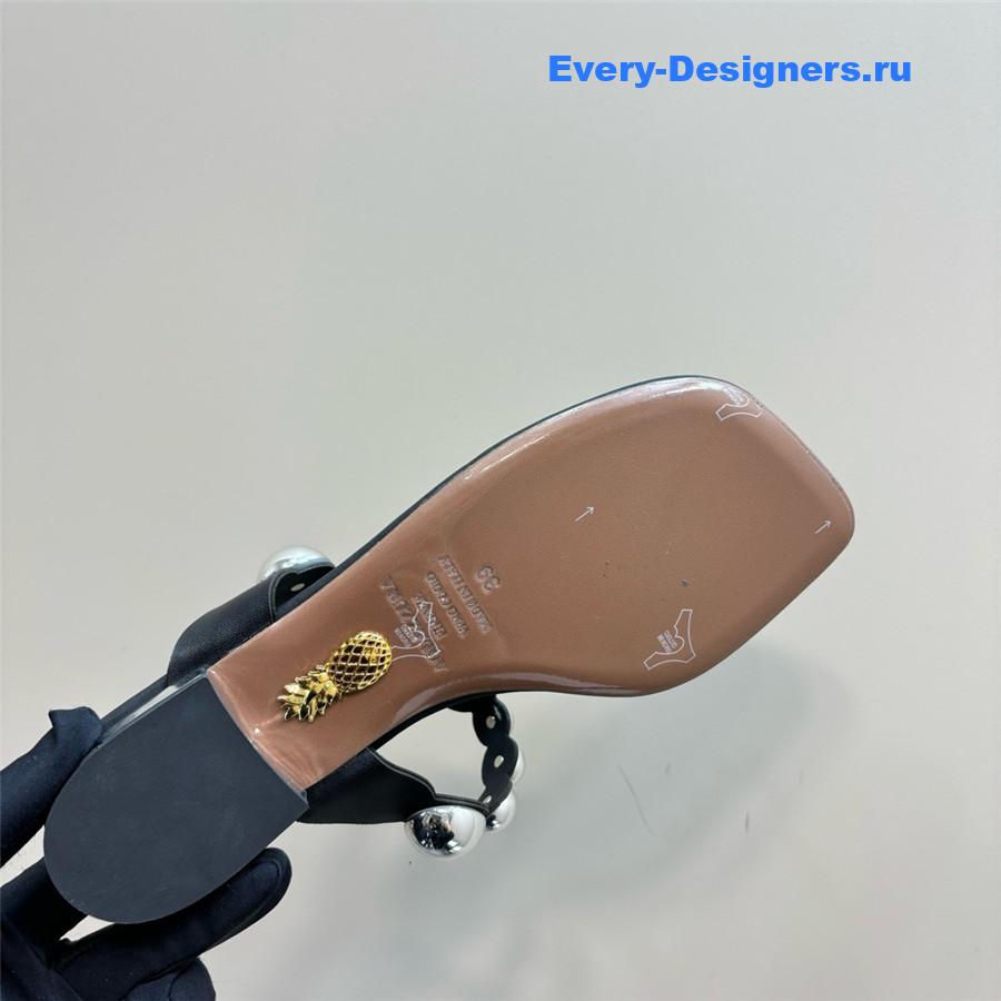 Aquazzura Black Flat Flip Flops
