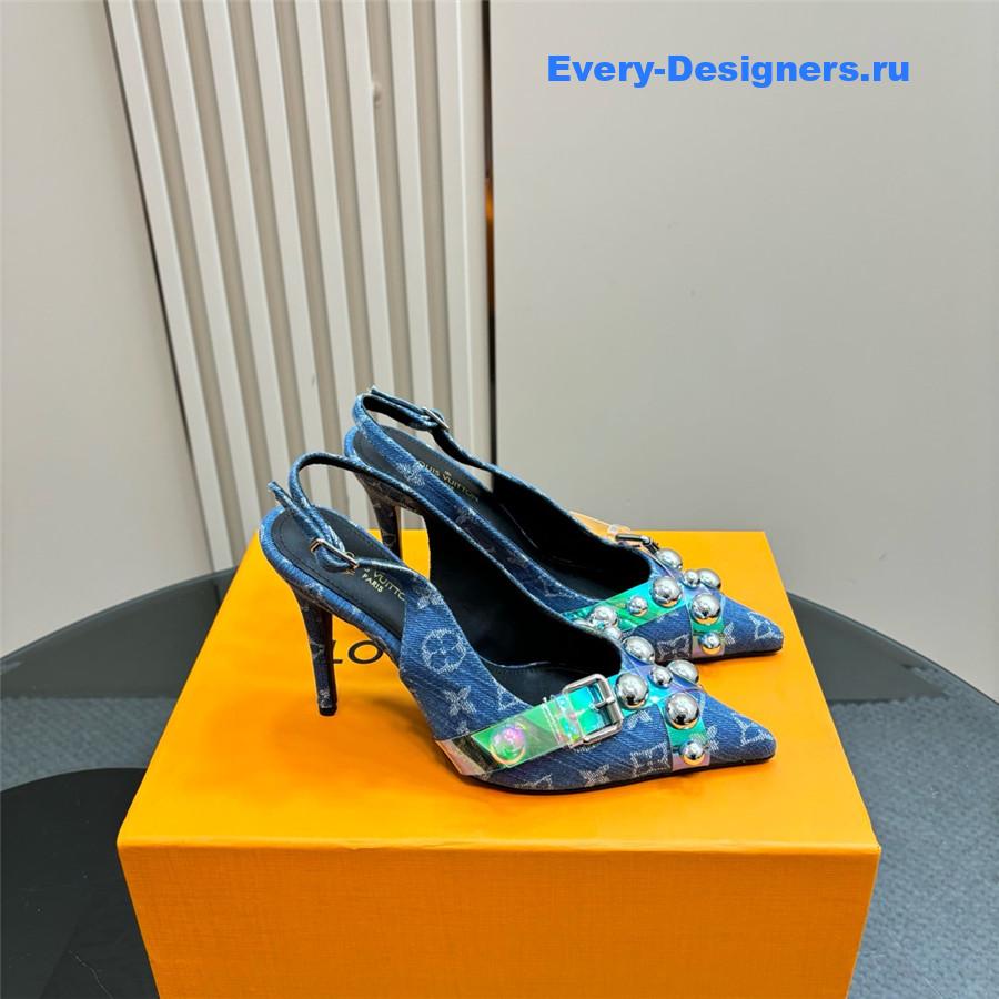 l0vis Vvtt0n denim studded heels