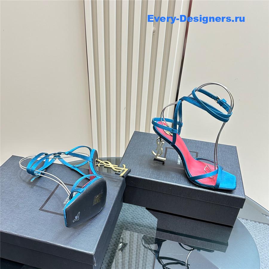 Sa1nt Lau*nt opyum logo heel sandals