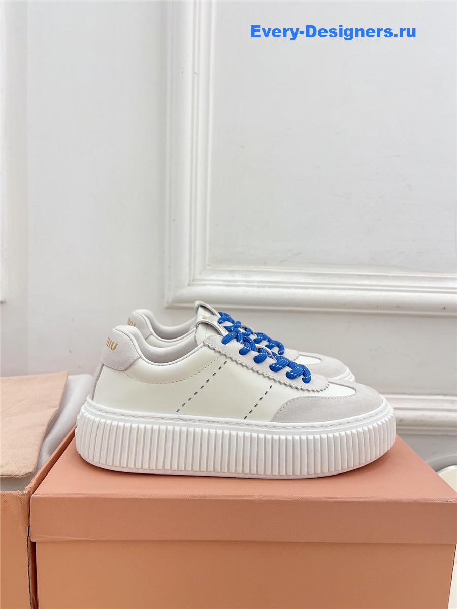 Miu Miu Lace-Up Low Top Platform Sneakers