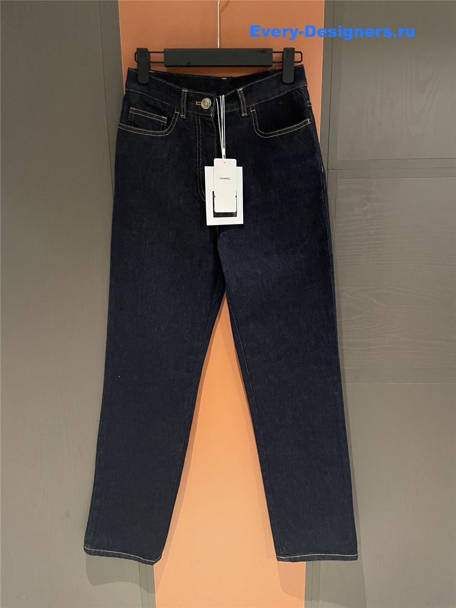 Ch**el cc logo blue jeans