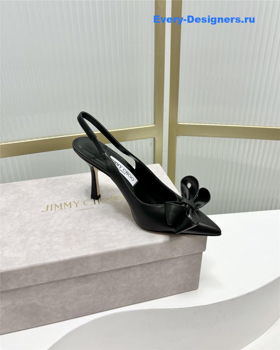 J1m*y Ch00 staz bow-embellished pumps black