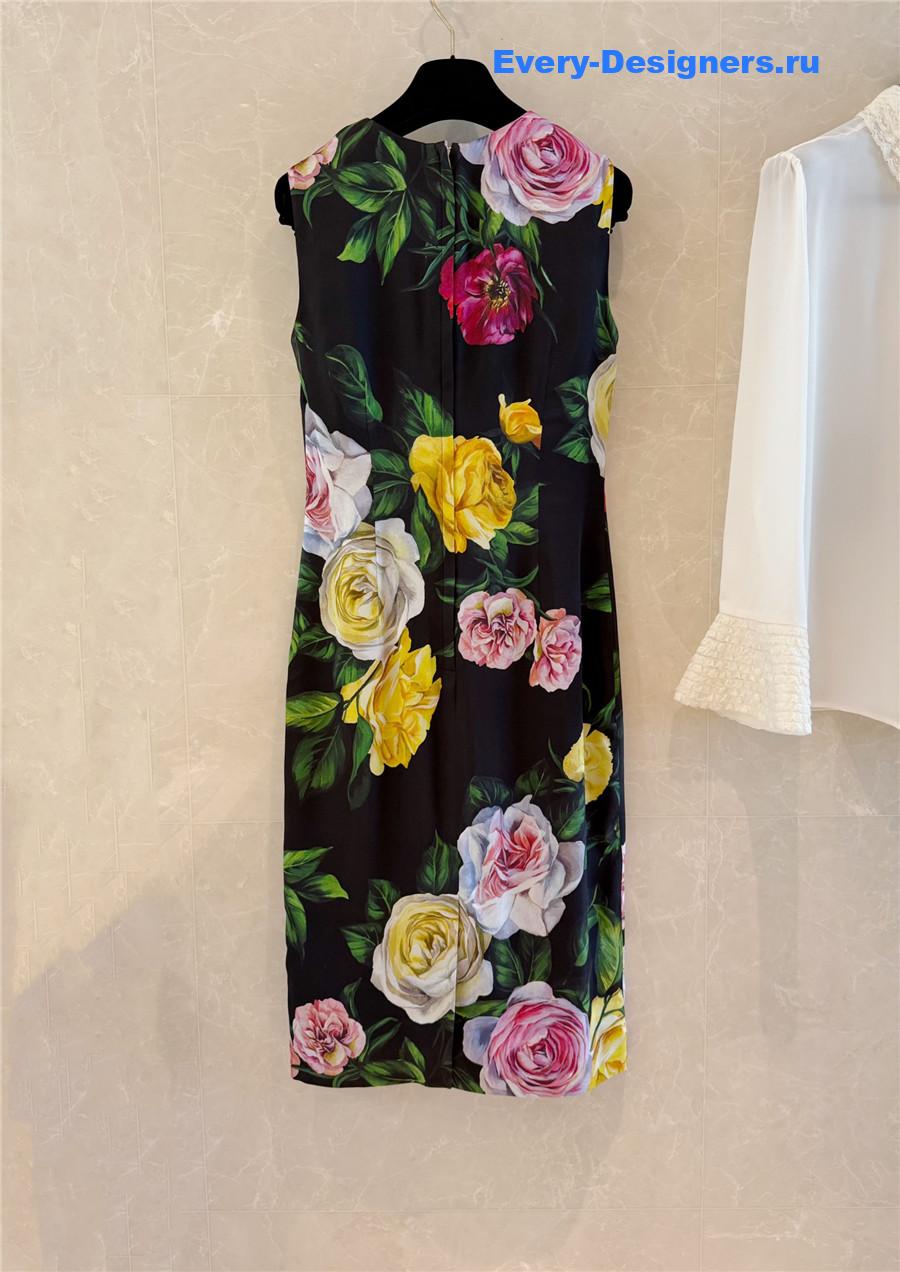 Dolce & Gabbana Women Rose Floral Print Dress
