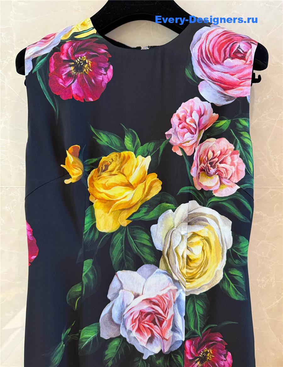 Dolce & Gabbana Women Rose Floral Print Dress