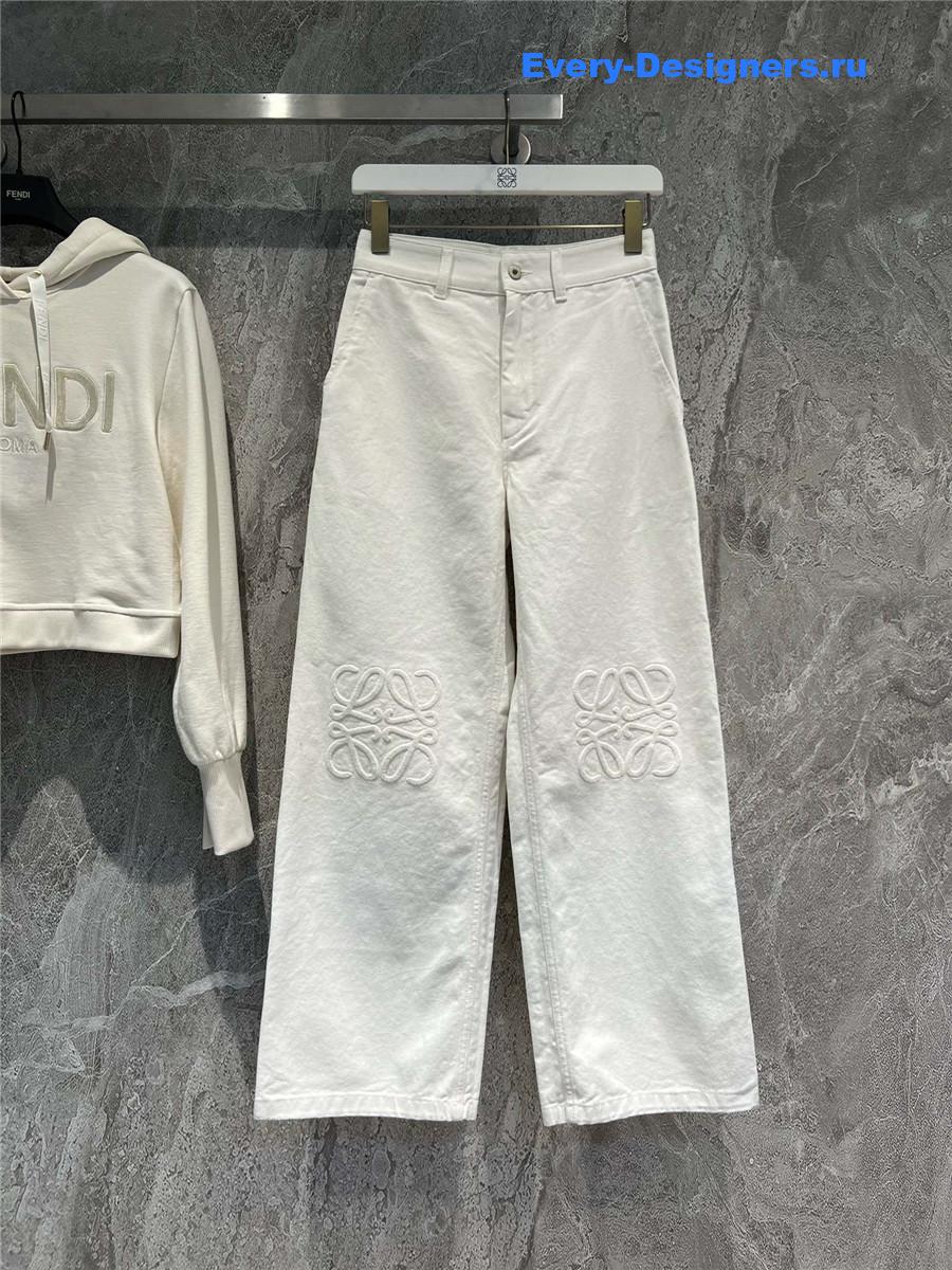L0ew* anagram white baggy jeans