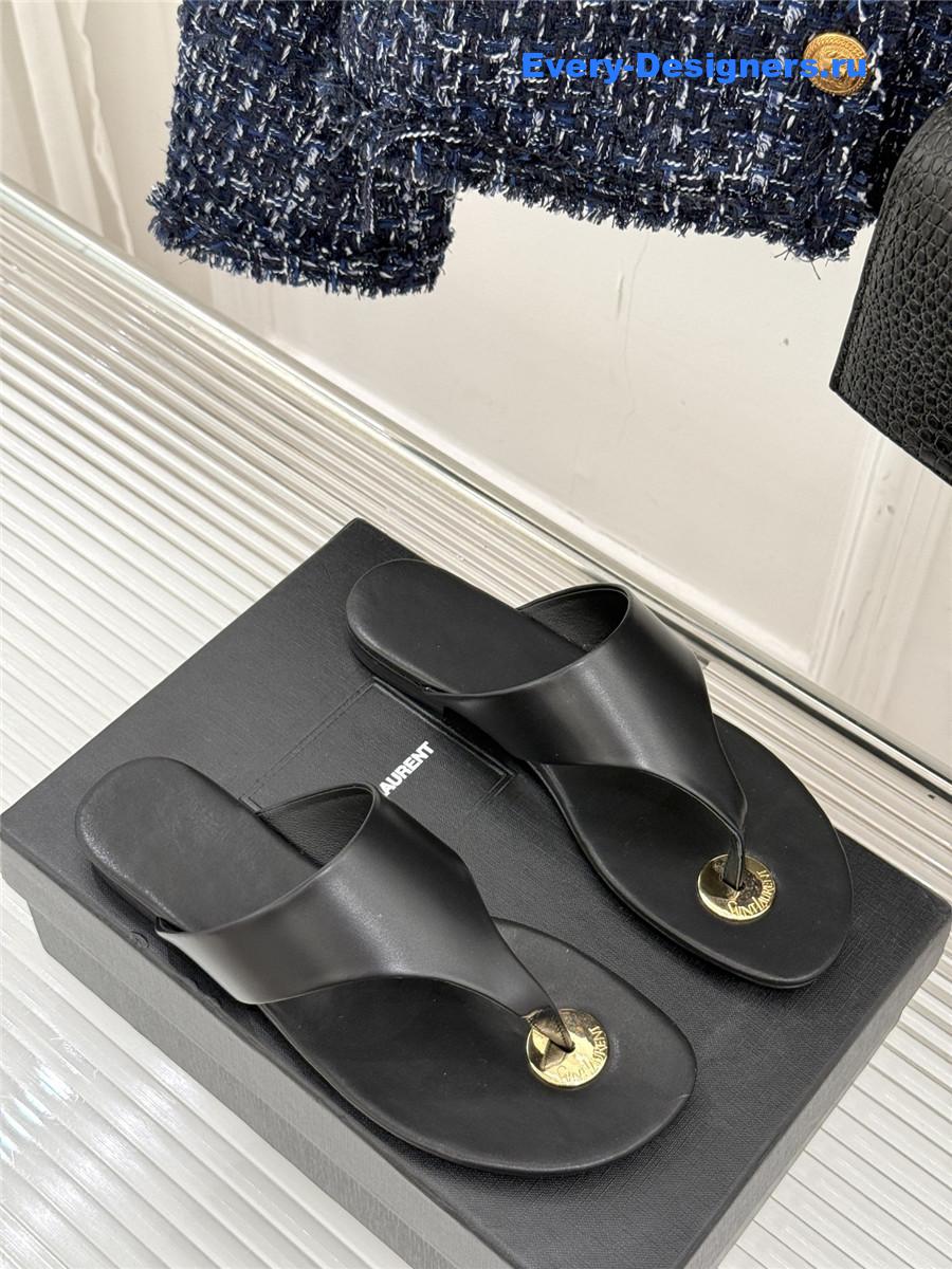 Sa1nt Lau*nt black kouros sandals