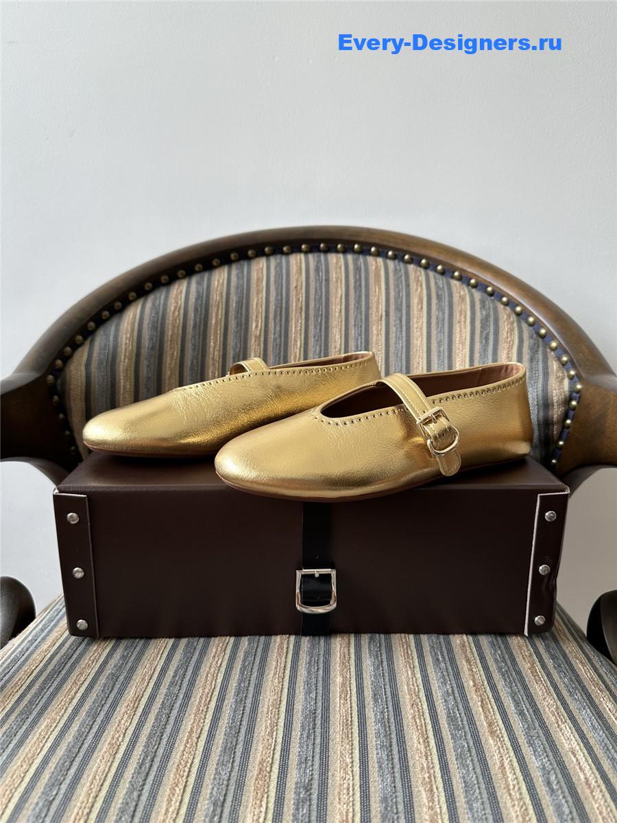Alaïa Gold Metallic Ballet Flats