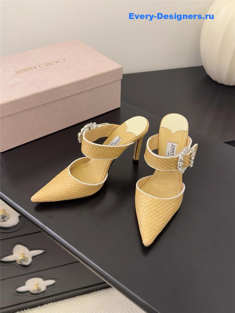J1m*y Ch00 crystal sheepskin pumps