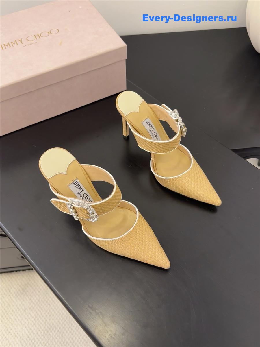 J1m*y Ch00 crystal sheepskin pumps