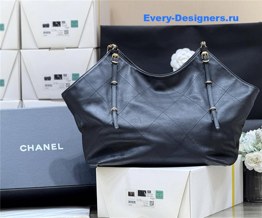 Ch**el black calfskin maxi tote